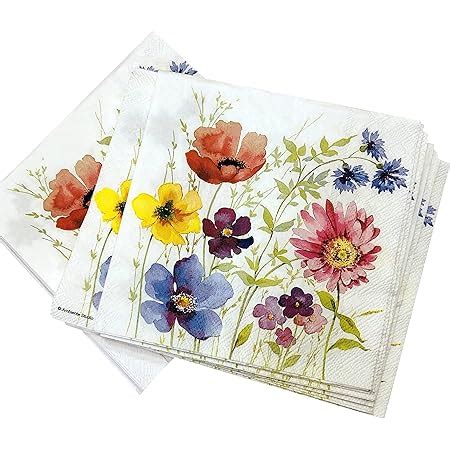 Amazon Avever Ct X Assorted Floral Napkins Decoupage Pretty