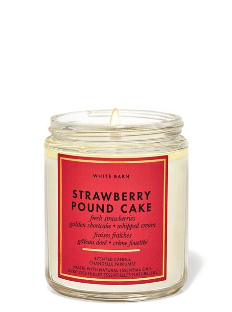 Strawberry Pound Cake Single Wick Candle Bath And Body Works Pound