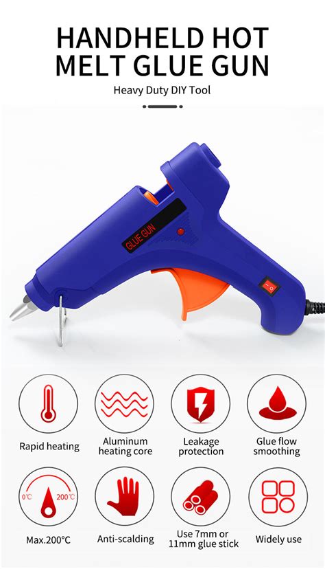 Heat Capacity Aluminum Barrel Aluminum Alloy Nozzle W Hot Melt Power Glue Gun With Mm