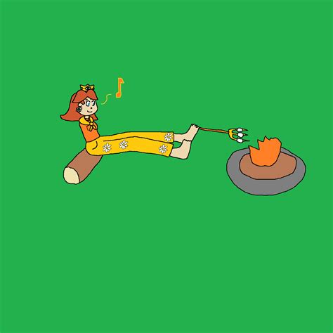 Princess Daisy Armless Marshmallow Roasting by NintendoSuperMario1 on