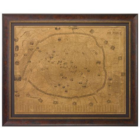 Plan Of Paris France By A Vuillemin Antique Map For Sale At