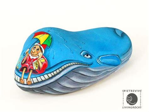 Pinocchio E La Balena Painted Rocks Jonah And The Whale Whale Painting