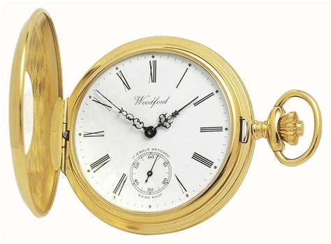 Woodford Half Hunter Gold Plated Pocket Watch First