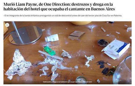 Quarto de Liam Payne tinha drogas e móveis destruídos Clarín divulga fotos