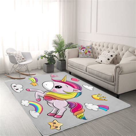 Cute Unicorn Large Rug For Girls Unilovers