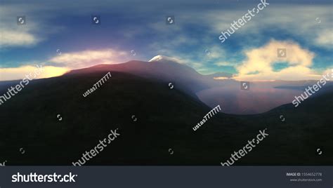 Sunset Mountains Hdri Environment Map Round Stock Illustration ...