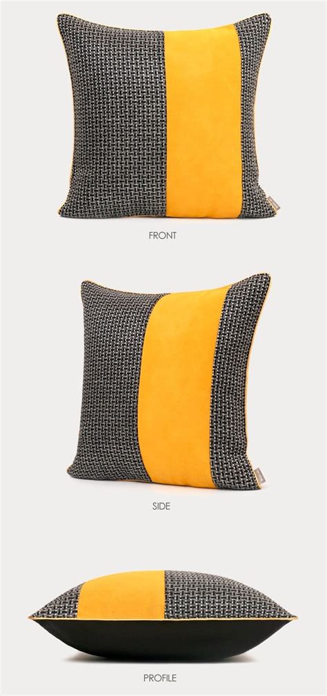 Large Black Yellow Modern Pillows, Modern Throw Pillows for Couch, Dec – Paintingforhome