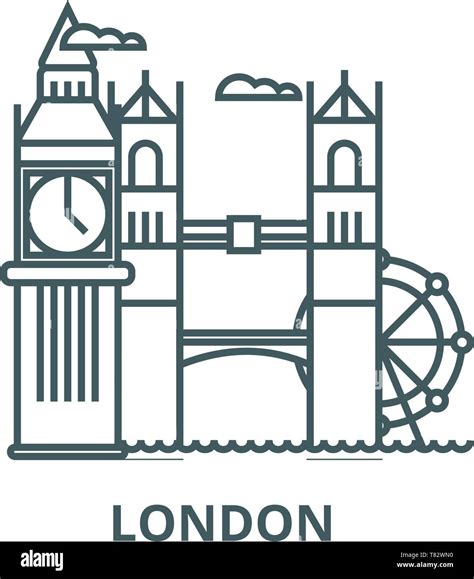 London vector line icon, linear concept, outline sign, symbol Stock ...