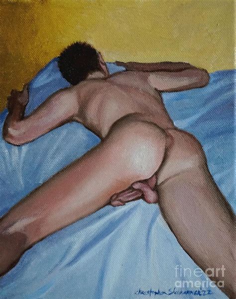 Naked Male Relax After A Rough Day Painting By Christopher Shellhammer Fine Art America