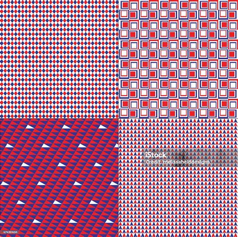 Red White Blue Patterns Stock Illustration - Download Image Now - 2015 ...