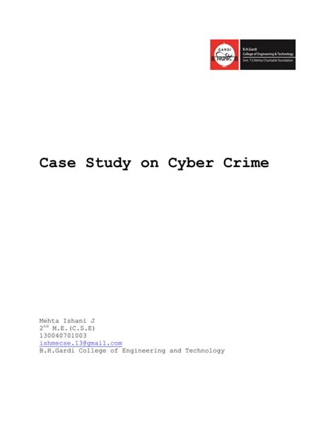 Case Study On Cyber Crime Pdf