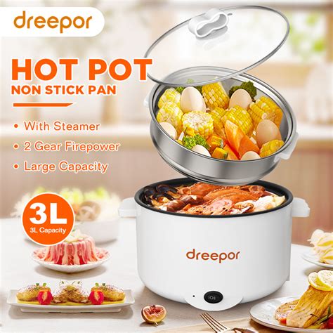 Dreepor Mini Rice Cooker With Steamer Small Non Stick Hot Pot Multil Electric Cooker L L L