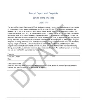 Fillable Online Provost S Office Annual Report And Requests Fax Email