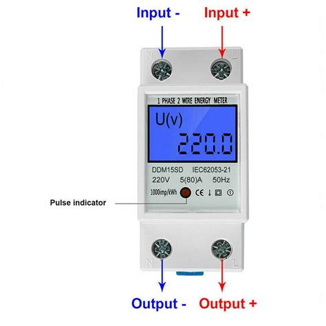 Ddm Sd A V Lcd Digital Single Phase Energy Watt Kwh Meter Din