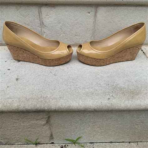 Jimmy Choo Corked Wedges Parley Nude Patent Depop