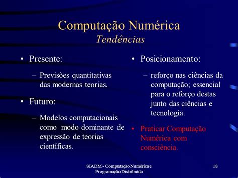 Computa O Num Rica E Programa O Distribu Da Ppt Carregar