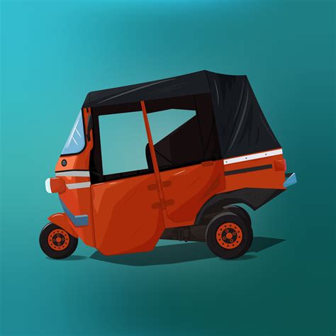 Bajaj Car Model Of Transportation Design Vector Illustration