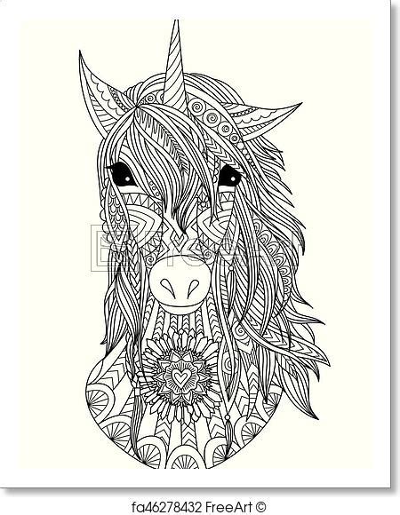 Unicorn Head Sketch at PaintingValley.com | Explore collection of ...