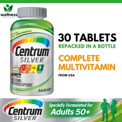 Centrum Silver For Adult 50 Complete Multivitamins Vit A Vit B C D Zinc