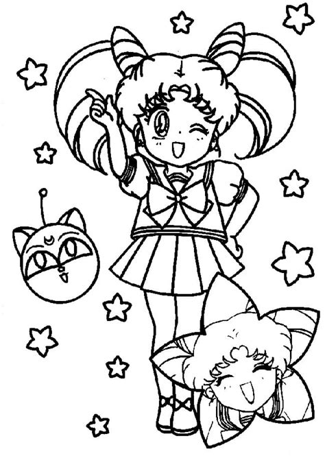 Coloriage Sailor Chibi Moon Chibiusa Télécharger Et Imprimer Gratuit Sur Coloriageenfantcom