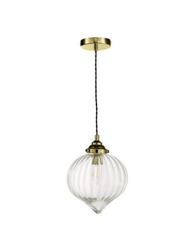 Dar Mya Single Light Pendant Antique Brass Glass