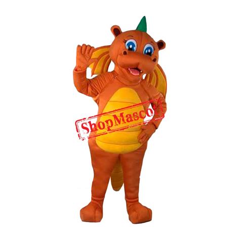 Orange Dragon Mascot Costume