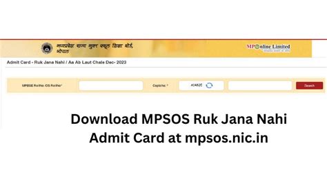 Mpsos Admit Card 2023 Out For Classes 10th And 12th Direct Download