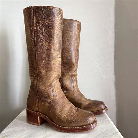 Frye 14L Campus Boots Brown Leather Frye Campus 14L Depop