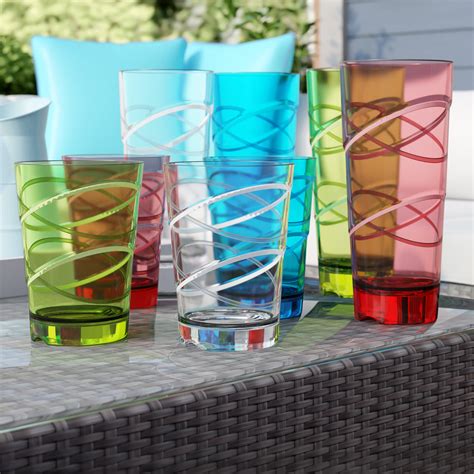 Ebern Designs Sofia 8 Piece Acrylic Assorted Glassware Set & Reviews