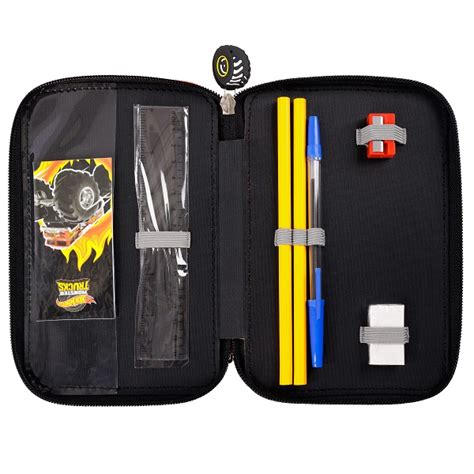 Hot Wheels 3 emeletes tolltartó felszerelt Monster Trucks Iskolatáska Áruház