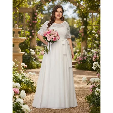 Vestido Casamento Civil Plus Size - Vestido De Noiva Branco Casamento Civil Religioso Plus Size 55 Renda ...
