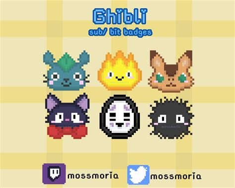 Ghibli Inspired Twitch Sub Badges Bit Badges Twitch Subscriber Badges