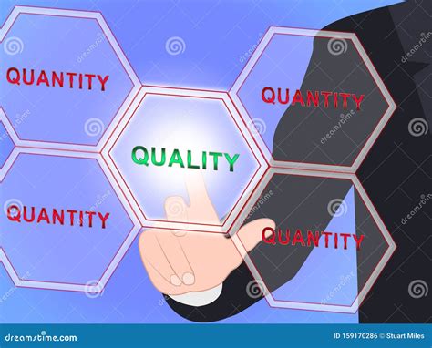 Quality Vs Quantity Words Depicting Balance Between Product Or Service