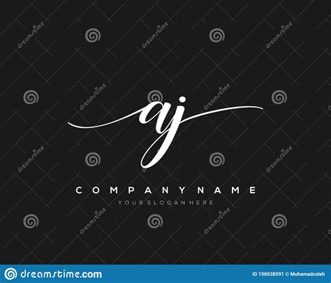 AJ Initial Handwriting Logo Template Vector Stock Vector