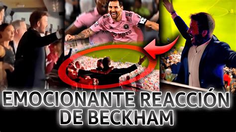 Euf Rica Reacci N De Beckham Al Tiro Libre De Messi Youtube