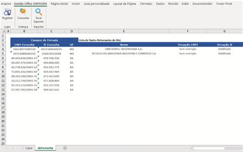 Planilha Consulta Sintegra Guia Do Excel