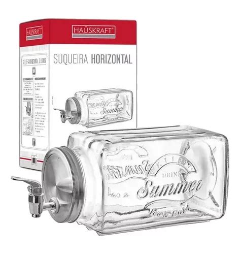 Suqueira Vidro Torneira Dispenser Suco 3l Horizontal Cristal MercadoLivre