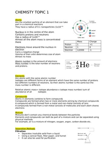 Chemistry Aqa Gcse Topic 1 With Required Practicals Teaching Resources