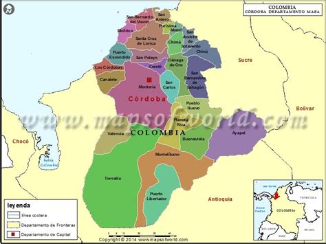 Mapa De Cordoba Colombia