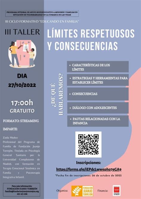 Abiertas las inscripciones del taller gratuito sobre límites