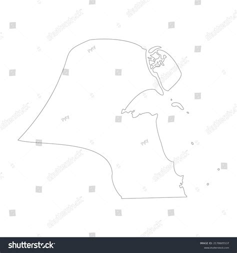 Kuwait Vector Country Map Outline Royalty Free Stock Vector