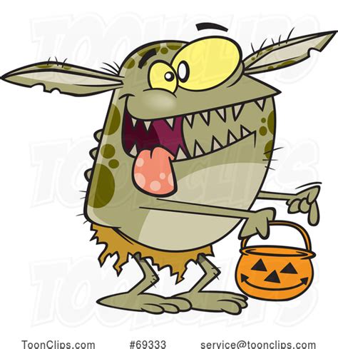 Cartoon Halloween Goblin Trick Or Treating 69333 By Ron Leishman