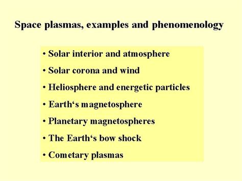 Space Plasmas Examples And Phenomenology Solar Interior And