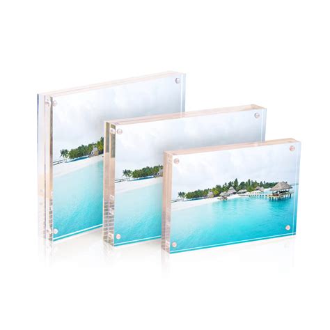 4x6 Clear Acrylic Standing Photo Frame Magnetic Acrylic Block Acrylic