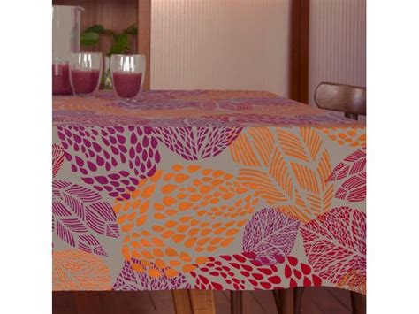 Nappe Enduite Ronde Ou Ovale Feuilles Prune Orange Dimension Ovale