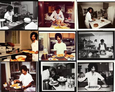 Close Up Of Prince Rogers Nelson Serving Pancakes In Stable Diffusion