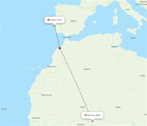 All Flight Routes From Niamey To Lisbon Nim To Lis Flight Routes