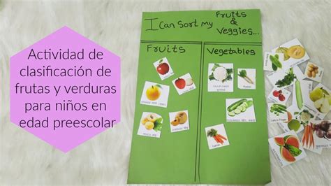 Actividad De Clasificaci N De Frutas Y Verduras Para Ni Os En Edad