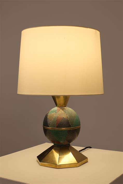 French 1930s Art Deco Table Lamp By André Groult In Galuchat And Gilt