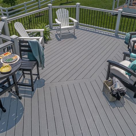 Trex Select 12 Ft Pebble Grey Square Composite Deck Board At